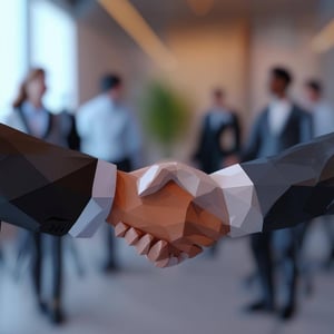 two professional people shaking hands and meetings