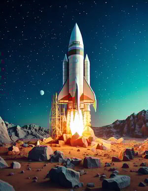 low-poly-rocket-launch